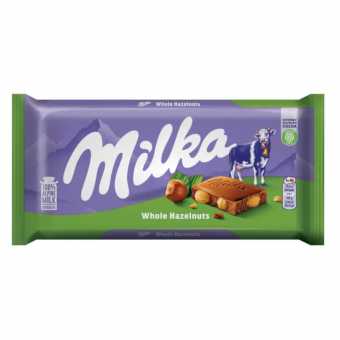 Милка Шоколадная плитка 95гр Whole Hazelnuts (17шт/уп)