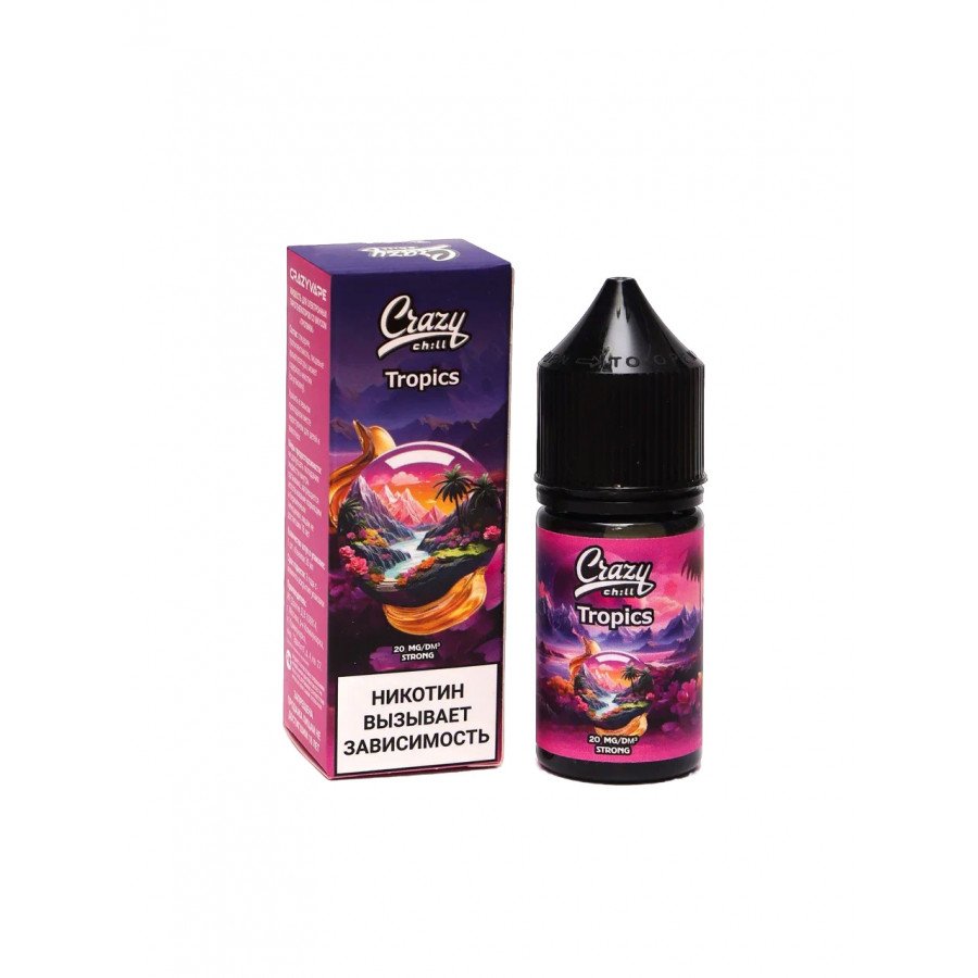 Фото и внешний вид — Жидкость CRAZY CHILL SALT - Tropics (Тропики) 30мл strong