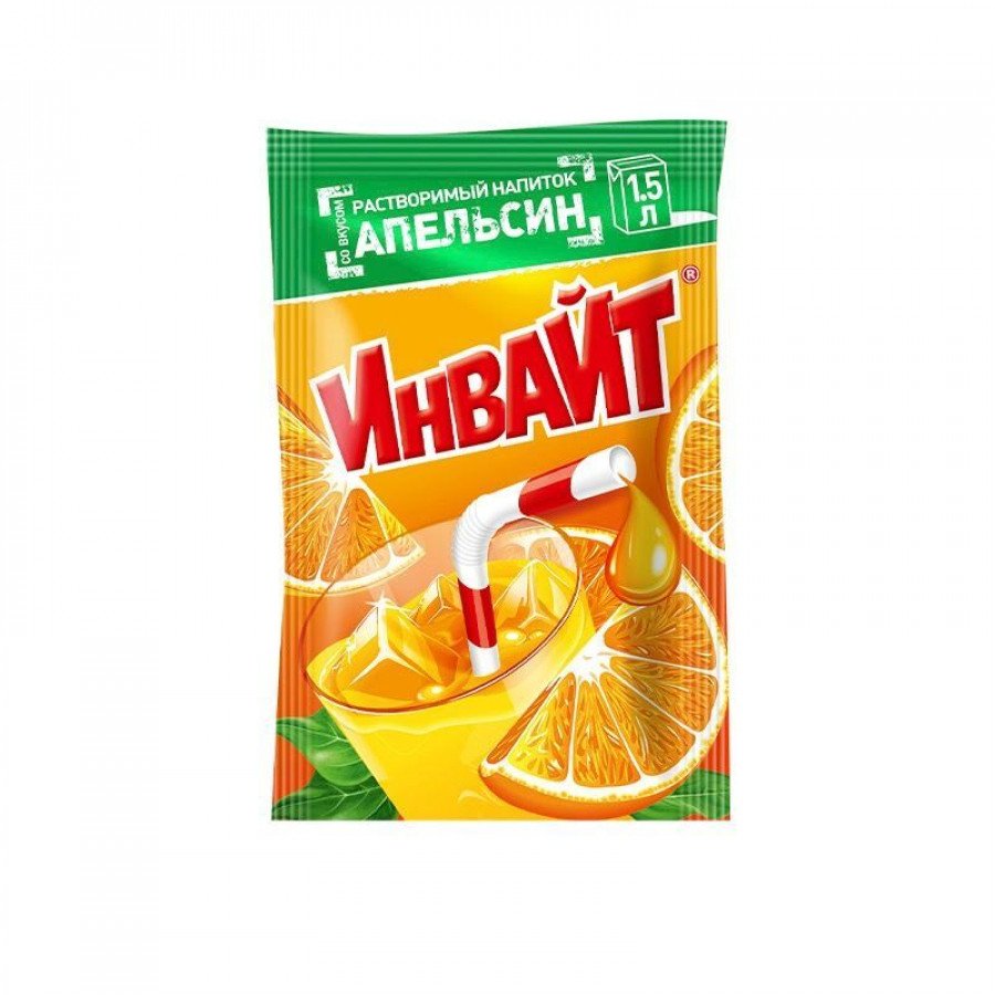Фото и внешний вид — Растворимый напиток Invite - Апельсин 9гр (24шт/уп)