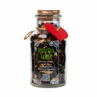 Чай черный RUSTTEA - Ананас, вишня, цветки граната, корка граната, лемонграсс 65г