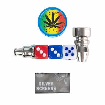 Трубка сувенирная LG-14 (металл/гриндер/сеточка) в блистере