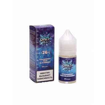 Жидкость CRAZY ICE SALT - Strawberry Pear Blackberry (Клубника Груша Ежевика) 30мл 20мг
