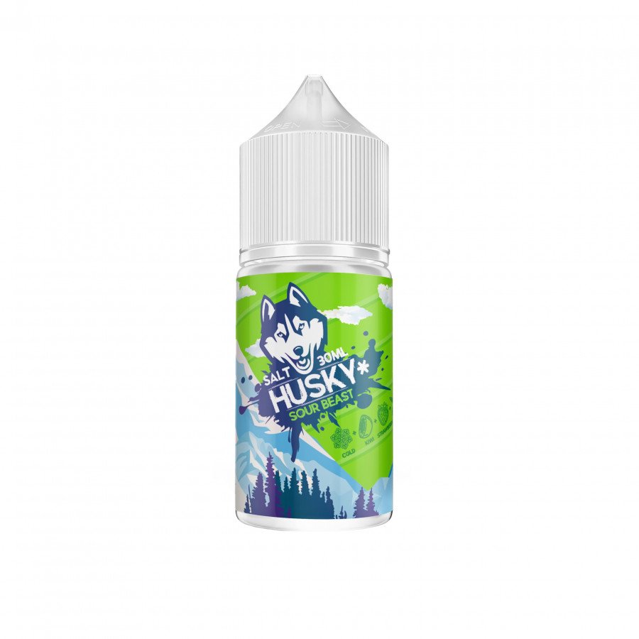 Фото и внешний вид — Жидкость HUSKY SALT - Sour Beast (Ледяной микс киви, клубники и мяты) 30мл strong