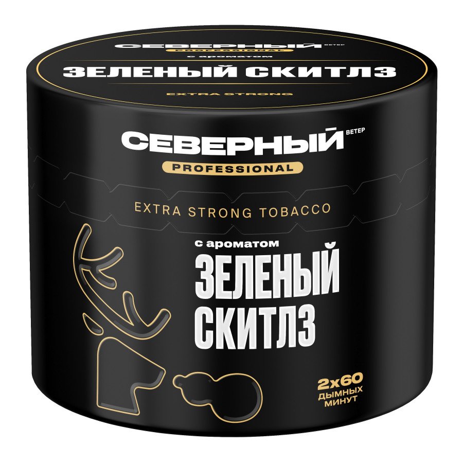 Фото и внешний вид — Табак для кальяна ВЕТЕР СЕВЕРНЫЙ (PROFESSIONAL) 40г - Зеленый Скитлз