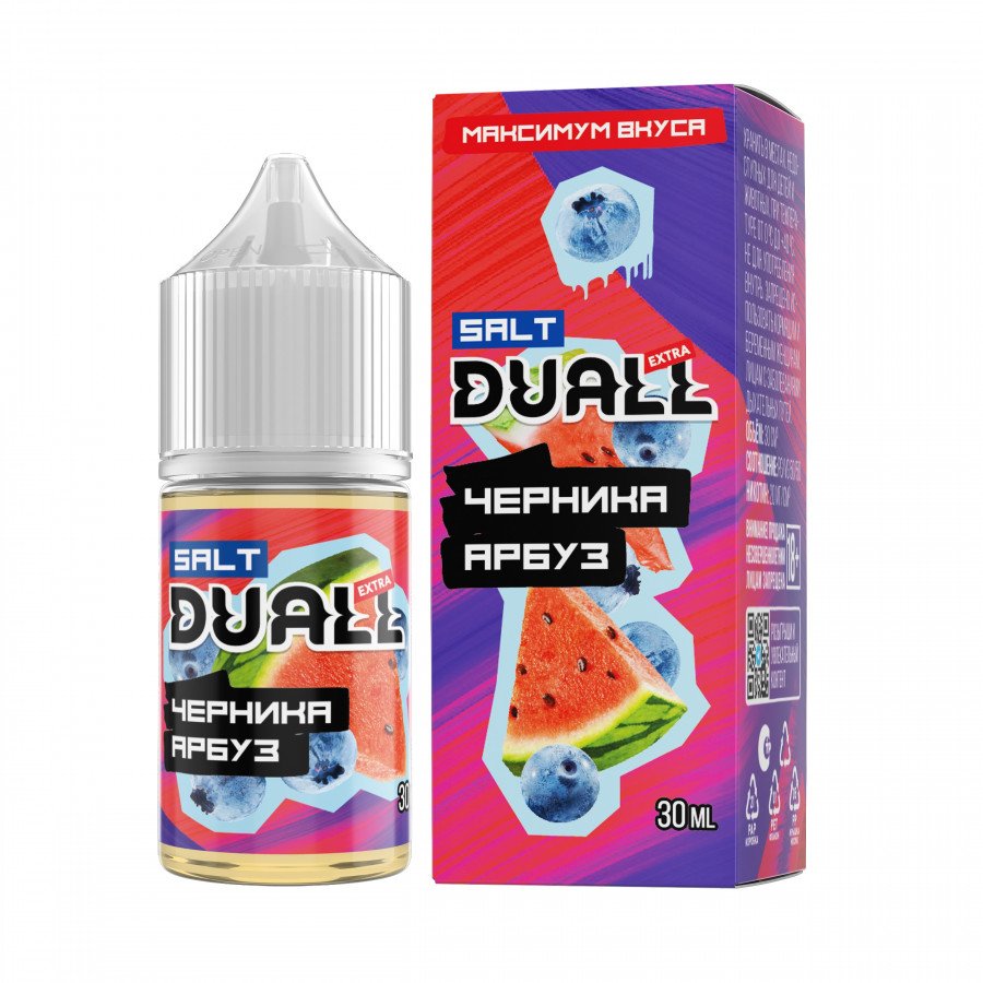 Фото и внешний вид — Жидкость DUALL EXTRA SALT - Черника Арбуз 30мл 20мг