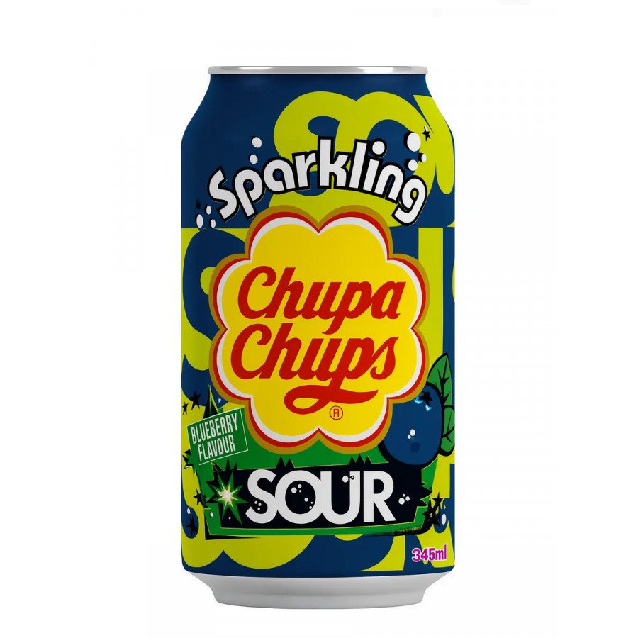 Фото и внешний вид — Газированный напиток Chupa Chups Sour Blueberry 345мл