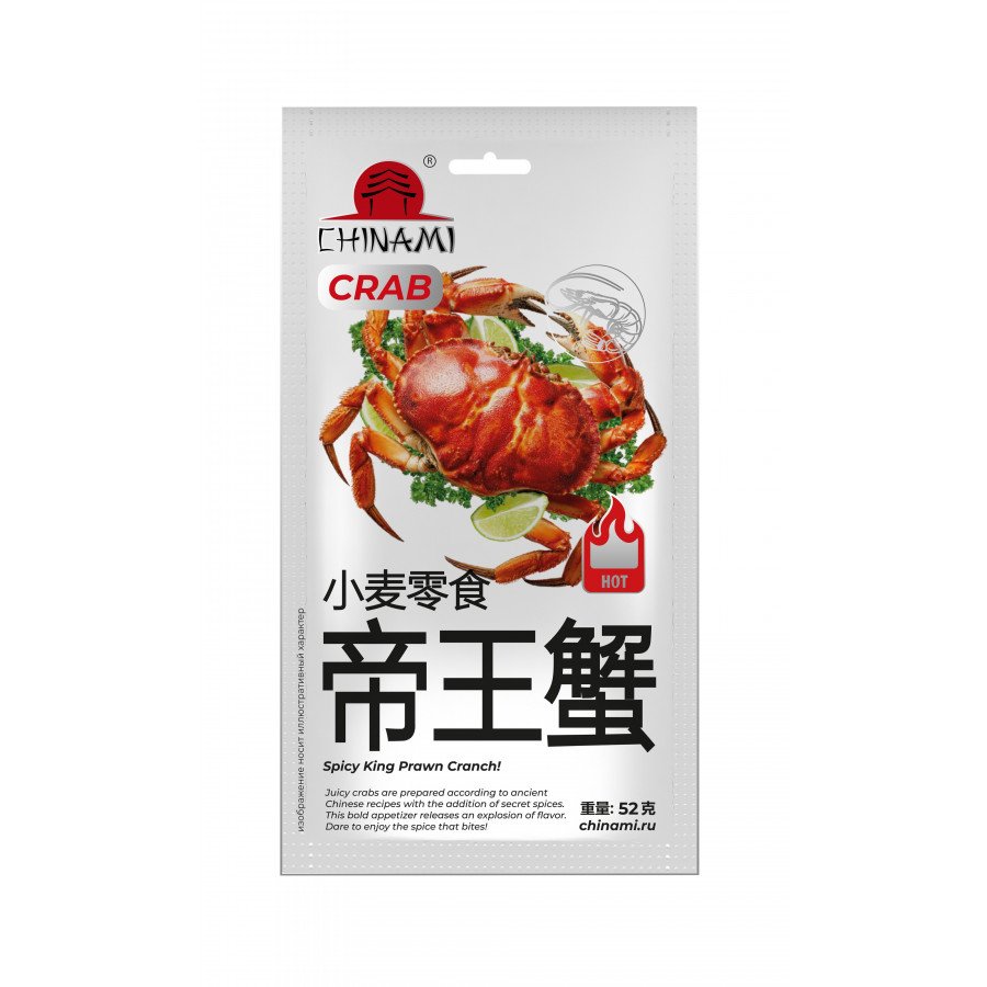 Фото и внешний вид — Снековый продукт CHINAMI - Краб 52г