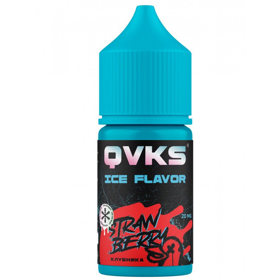 Фото и внешний вид — Жидкость QVKS Ice - Клубника 30мл strong