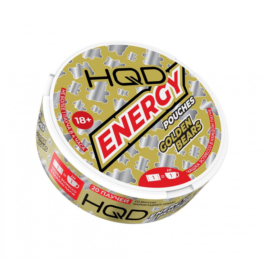 Фото и внешний вид — Энергетические паучи HQD Energy - Golden Bears (Мармеладные Мишки)