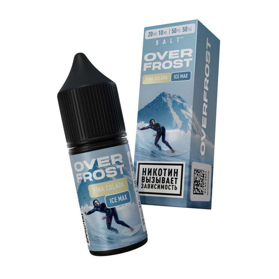 Фото и внешний вид — Жидкость OVERFROST SALT - Pina Colada Ice Max (Пинаколада Лед) 30мл 20мг