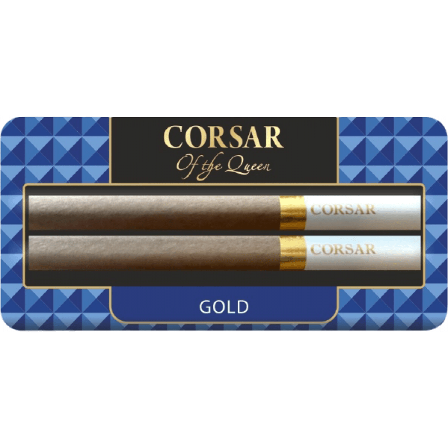 Фото и внешний вид — Сигариллы Corsar Mini of the Queen Gold (2 шт/блистере)