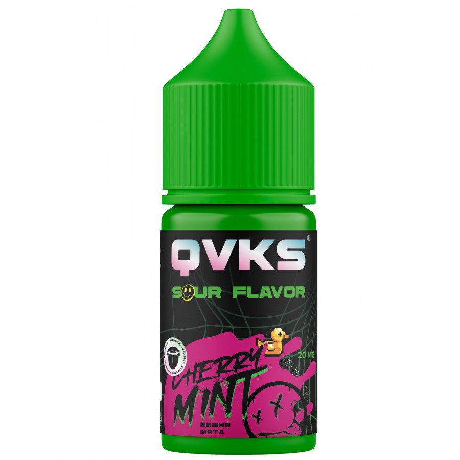 Фото и внешний вид — Жидкость QVKS Sour - Вишня Мята 30мл 20мг
