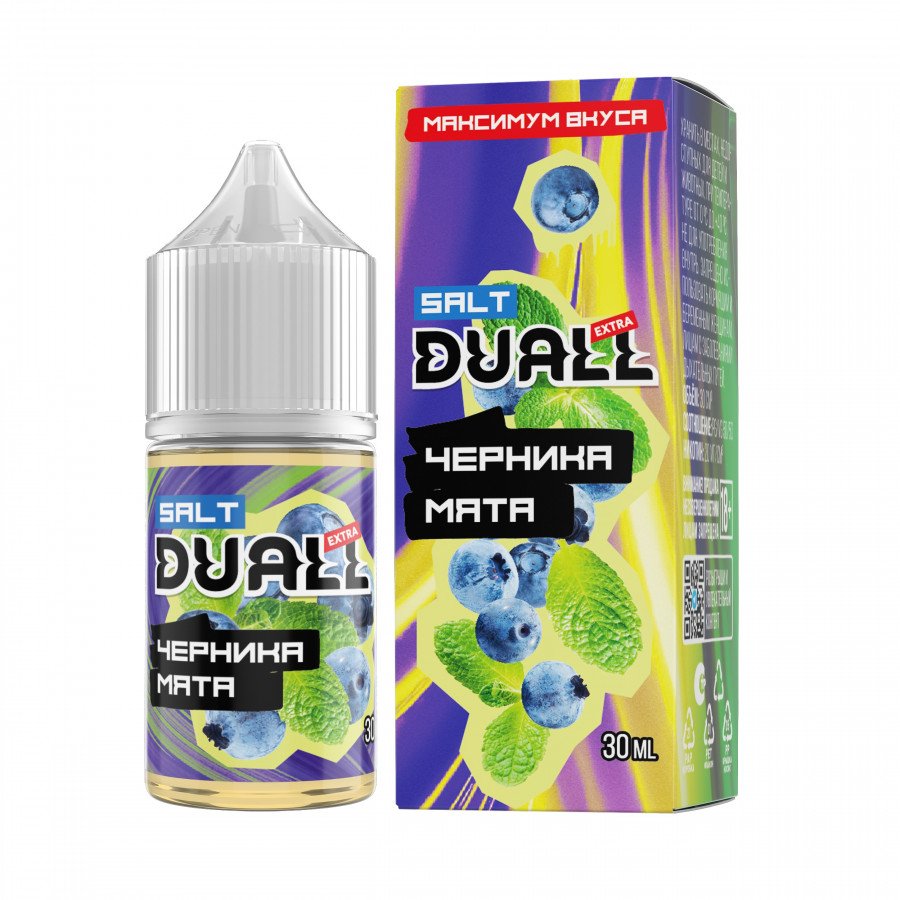 Фото и внешний вид — Жидкость DUALL EXTRA SALT - Черника Мята 30мл 20мг