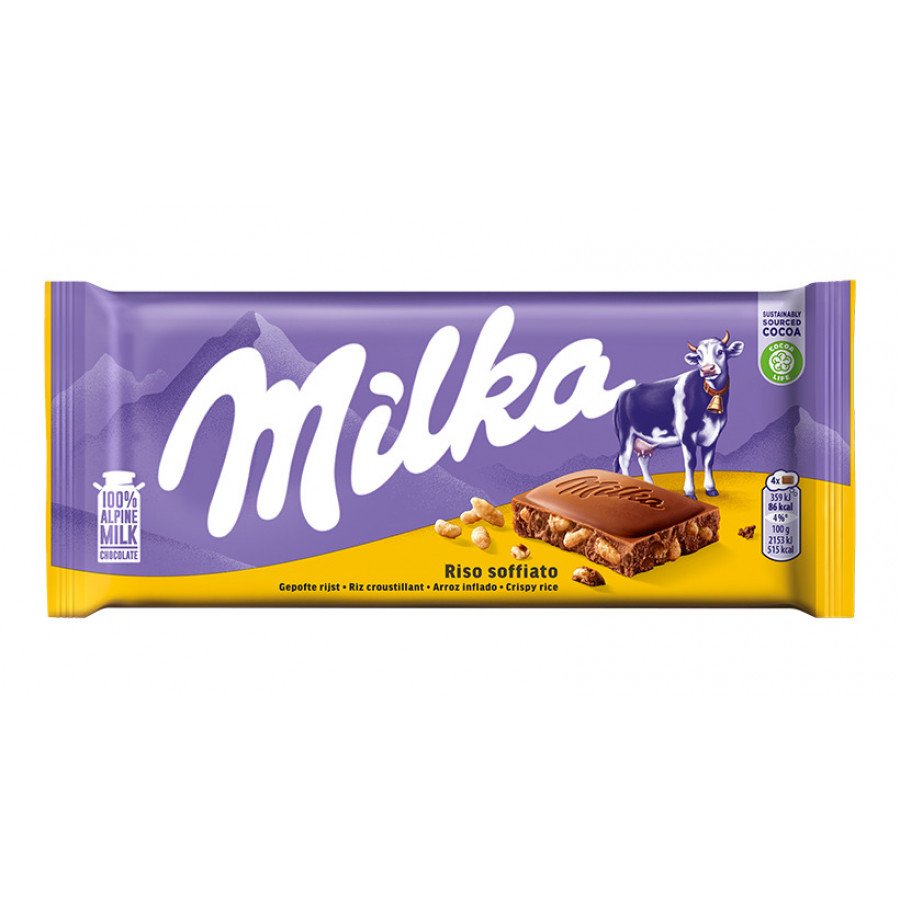 Фото и внешний вид — Шоколад Milka - Riso soffiato 90г (21шт/уп)