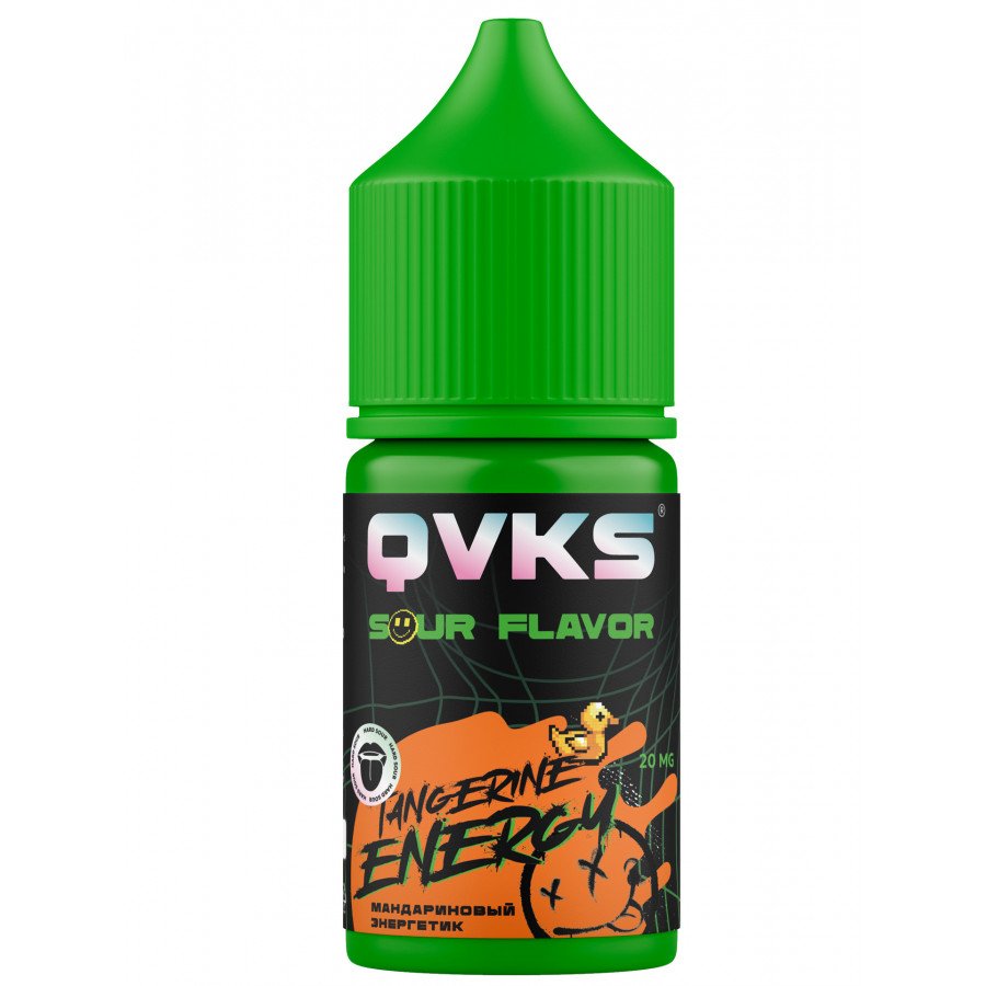 Фото и внешний вид — Жидкость QVKS Sour - Энергетик Мандариновый 30мл strong