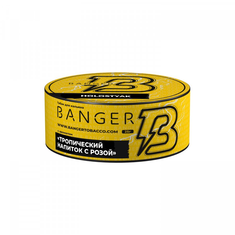 Фото и внешний вид — Табак для кальяна BANGER 25гр - Holostyak (Тропический напиток с розой)