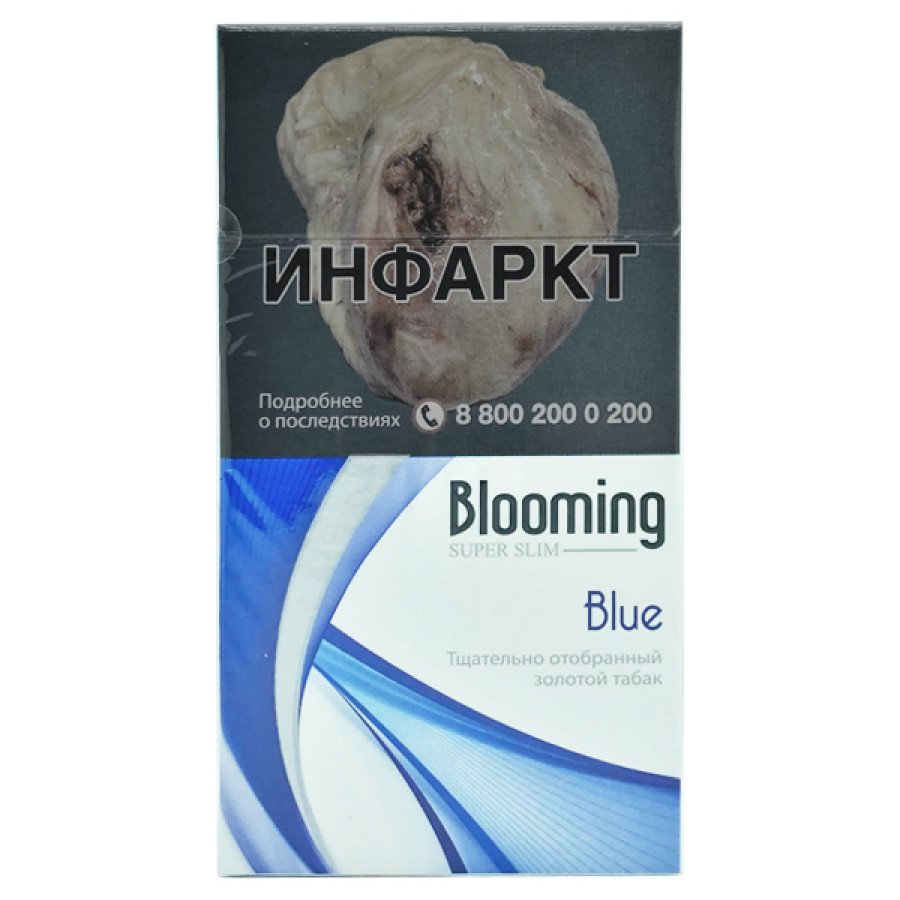 Фото и внешний вид — Сигареты Blooming Super Slim Blue