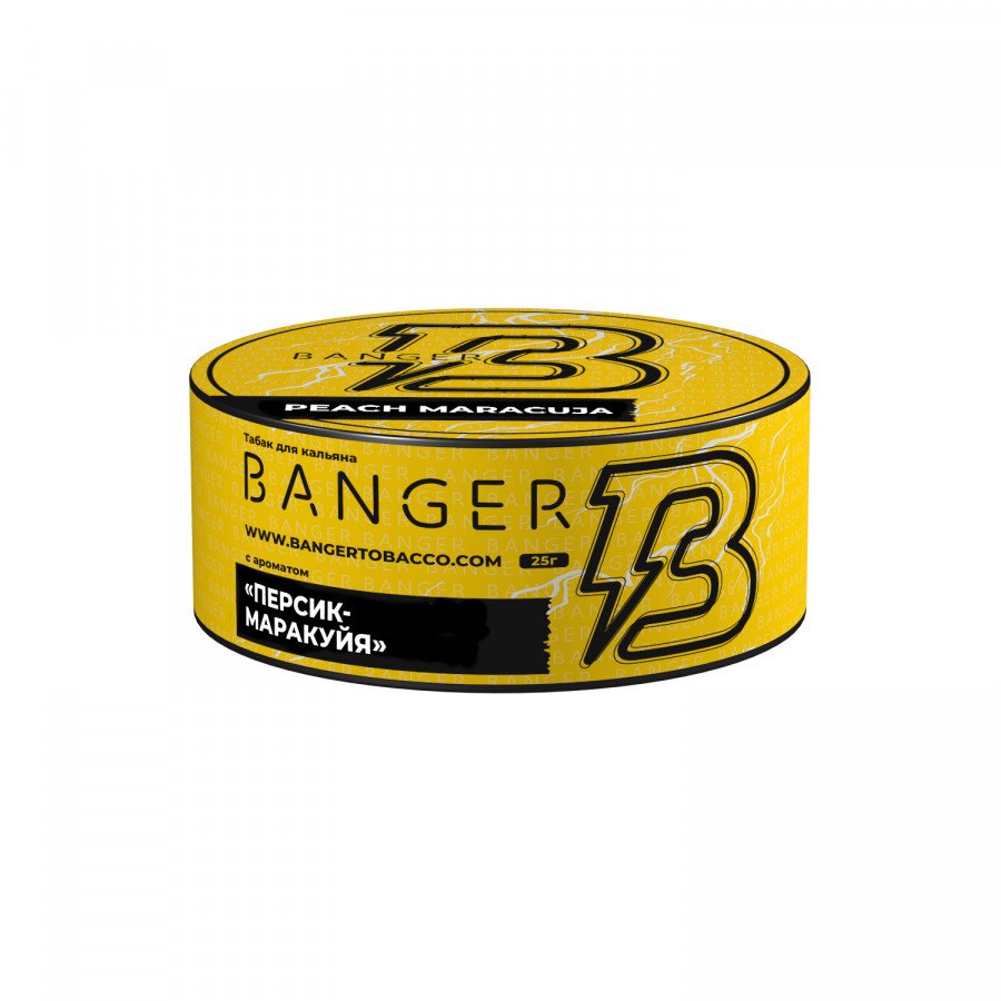 Фото и внешний вид — Табак для кальяна BANGER 25гр - Peach Maracuja (Персик маракуйя)