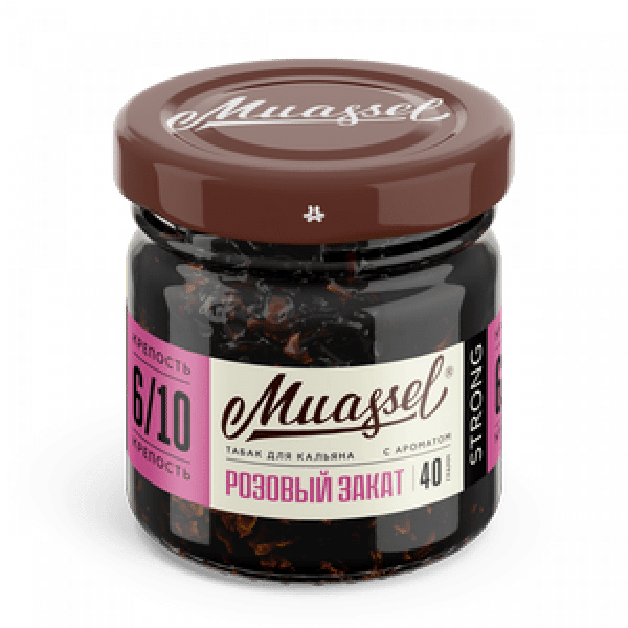 Фото и внешний вид — Табак для кальяна MUASSEL (6/10) 40гр - Розовый закат