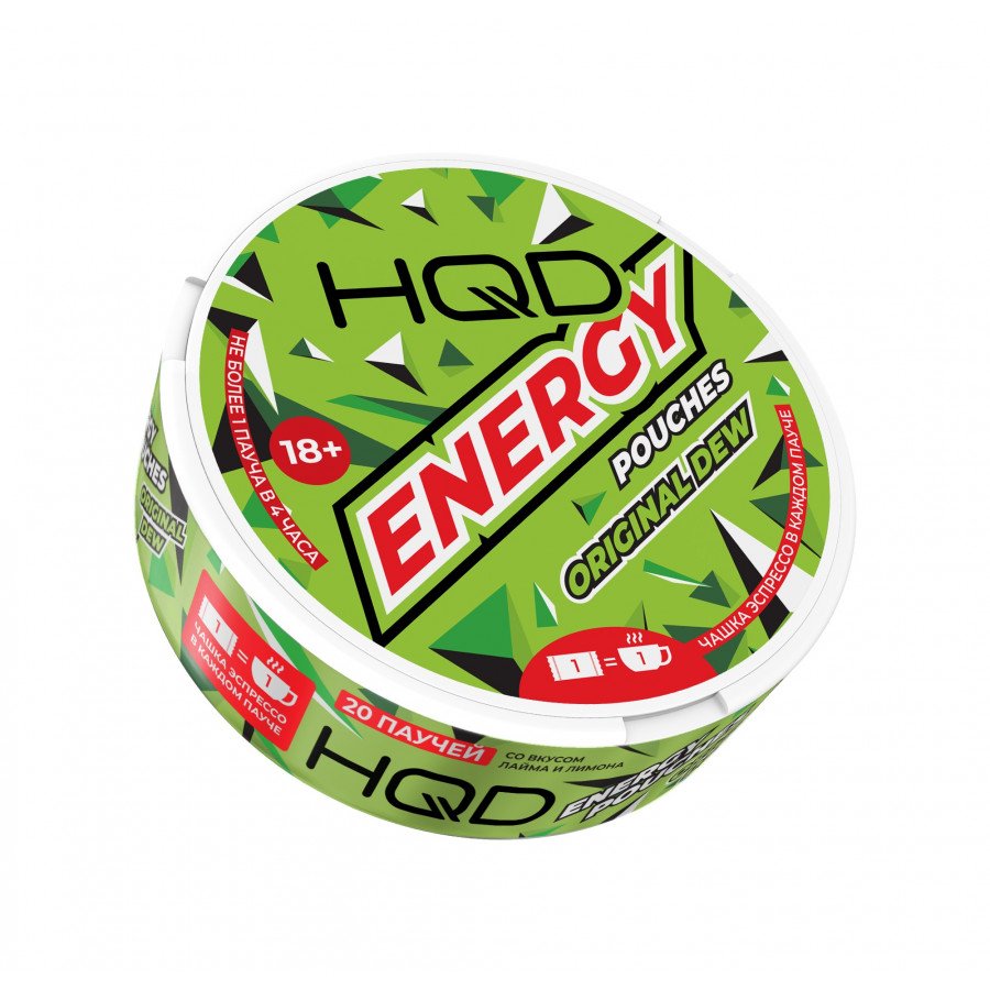 Фото и внешний вид — Энергетические паучи HQD Energy - Original Dew (Лайм Лимон)
