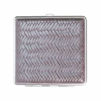 Портсигар S.QUIRE АВ02-GBRZ-2 (резинка) сталь/иск.кожа/ BRZ/GREY