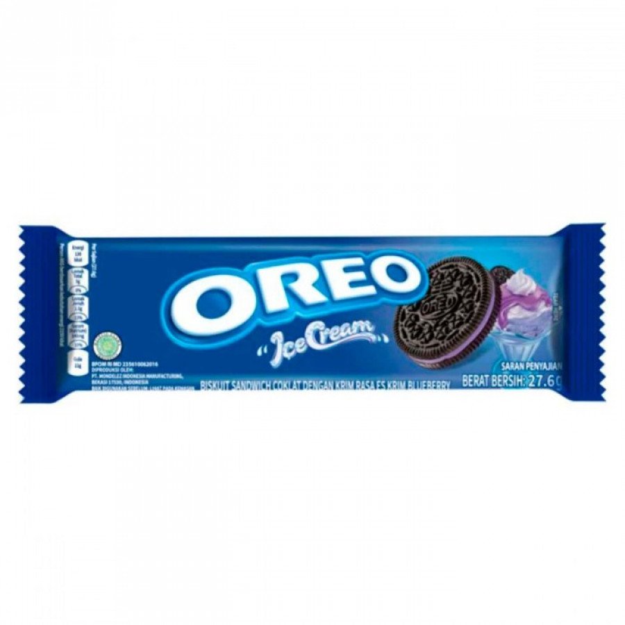 Фото и внешний вид — Oreo Biscuit Sandwich Ice Cream Blueberry (Орео Черничное Mороженое) 24.25г (12шт/уп)