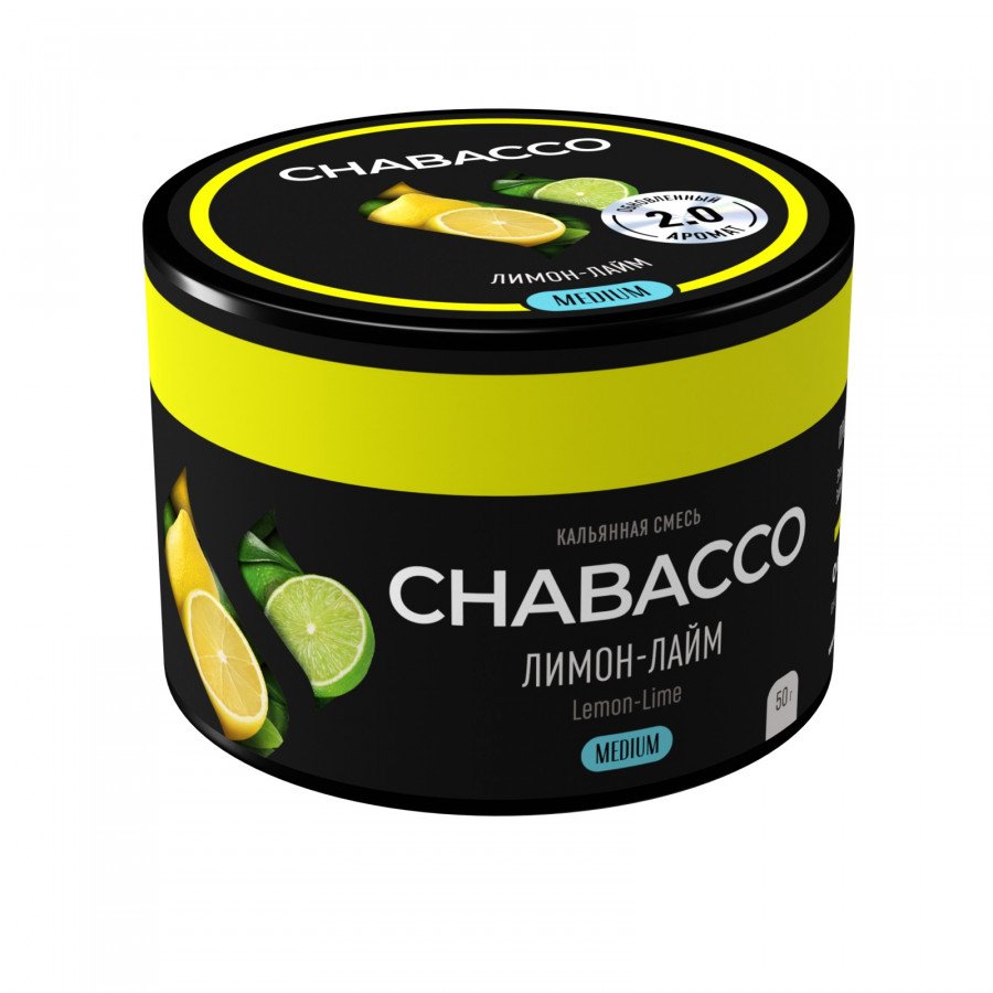 Фото и внешний вид — Смесь для кальяна Chabacco 50гр medium - Lemon-Lime (Лимон-Лайм)