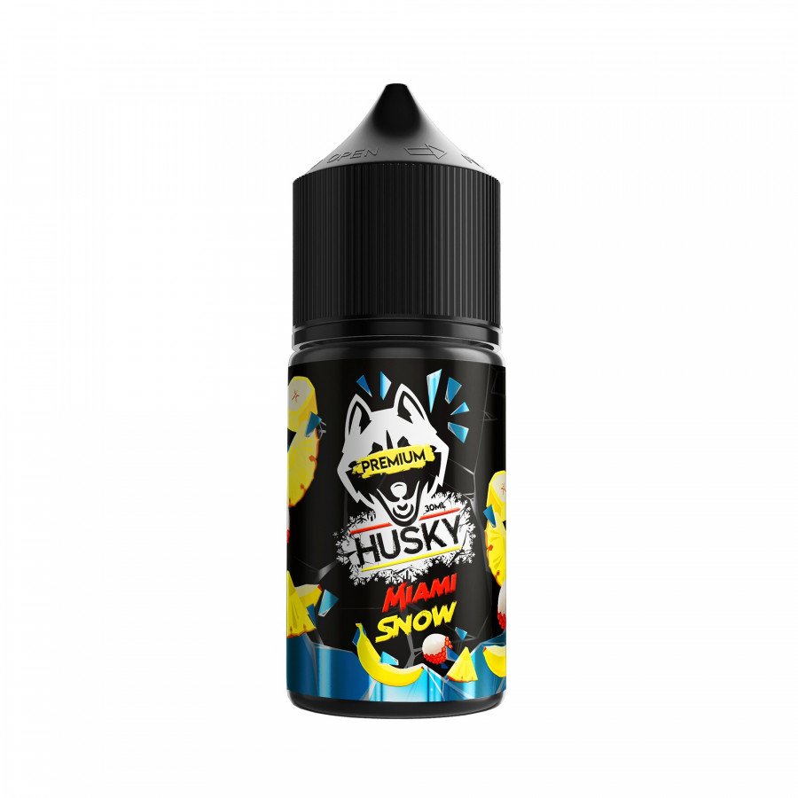 Фото и внешний вид — Жидкость HUSKY PREMIUM SALT - Miami Snow (Ананас, личи, банан и лед) 30мл strong