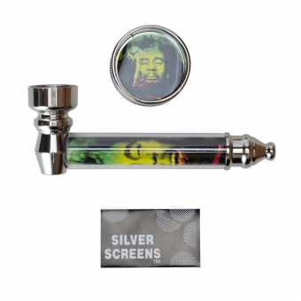 Трубка сувенирная HX-20 (металл/гриндер/сеточка) в блистере