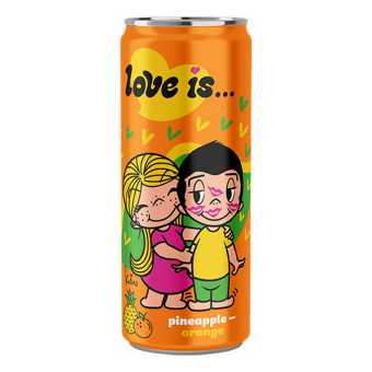 Газированный напиток LOVE IS Ананас и Апельсин 330мл (12шт/блок)
