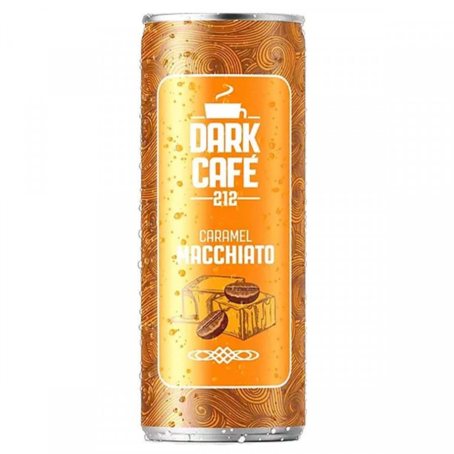 Фото и внешний вид — Напиток кофейный безалкогольный DARK CAFE MACCHIATO CARAMEL 250мл 12шт/уп