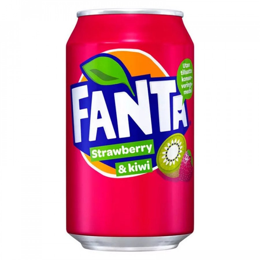 Фото и внешний вид — Fanta Strawberry&Kiwi (Фанта Клубника и Киви) 330мл