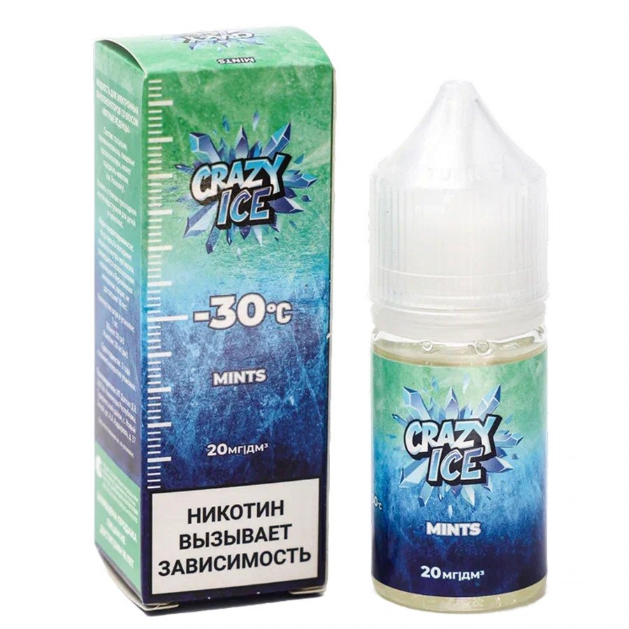 Фото и внешний вид — Жидкость CRAZY ICE SALT - Mints (Мятные Леденцы) 30мл 20мг
