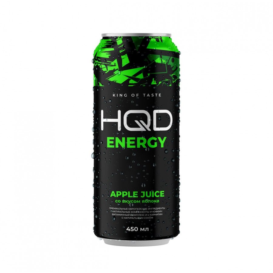 Купить Энергетический напиток HQD Energy - Apple Juice (Яблоко) 450мл по  низкой цене в Кургане