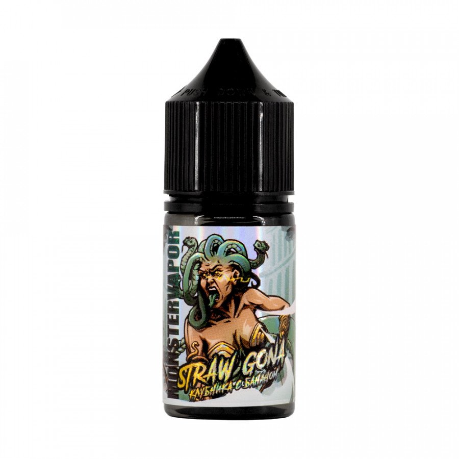 Фото и внешний вид — Жидкость MONSTERVAPOR SALT - Straw Gona (Клубника с бананом) 30мл 20мг