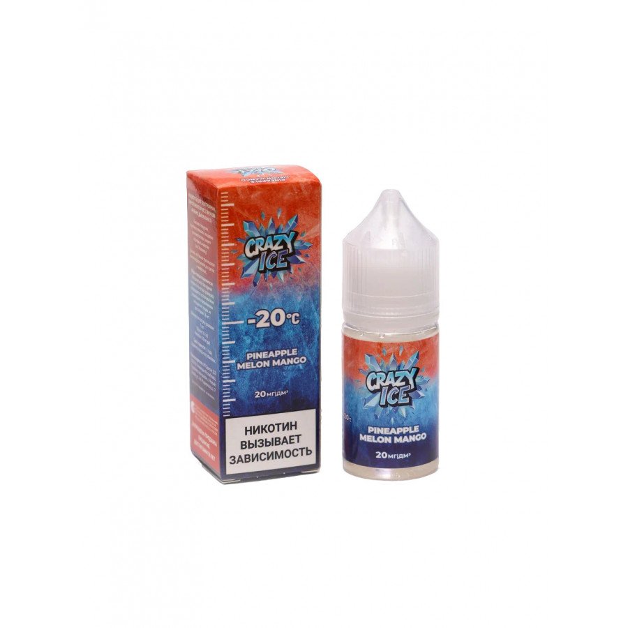 Фото и внешний вид — Жидкость CRAZY ICE SALT - Pineapple Melon Mango (Ананас Дыня Манго) 30мл 20мг