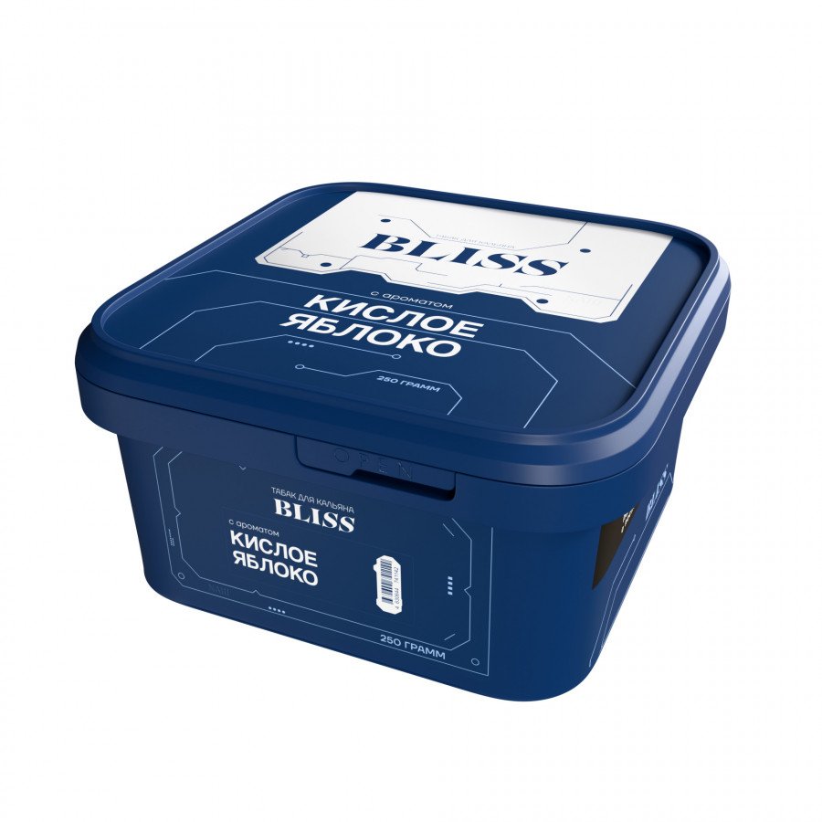 Фото и внешний вид — Табак для кальяна BLISS 250г - Кислое Яблоко