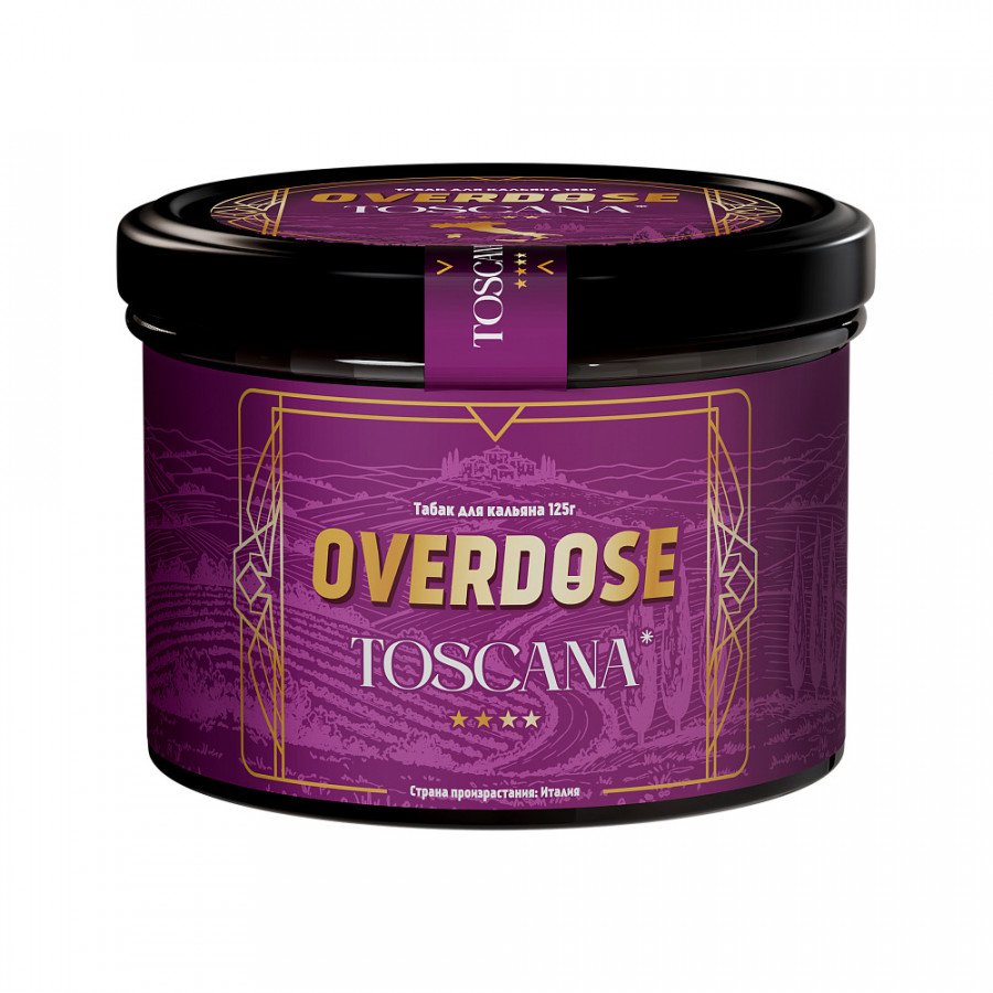 Фото и внешний вид — Табак для кальяна OVERDOSE 125г - Toscana (Тоскана)