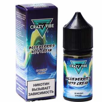 Жидкость CRAZY VIBE SALT - Blueberries with Cream (Черника со Сливками) 30мл strong