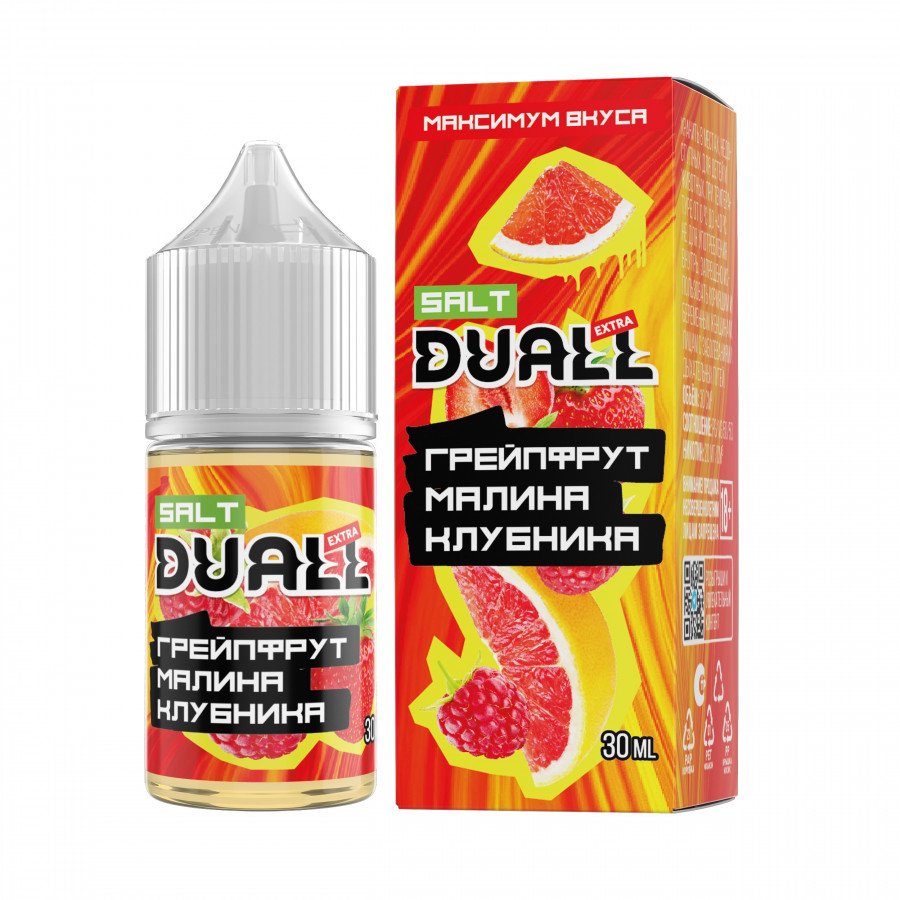 Фото и внешний вид — Жидкость DUALL EXTRA SALT - Грейпфрут Малина Клубника 30мл strong