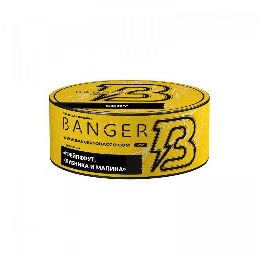 Фото и внешний вид — Табак для кальяна BANGER 25гр - Sexy (Грейпфрут, клубника и малина)