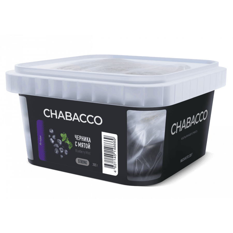 Фото и внешний вид — Смесь для кальяна Chabacco 200г strong - Blueberry Mint (Черника с мятой)