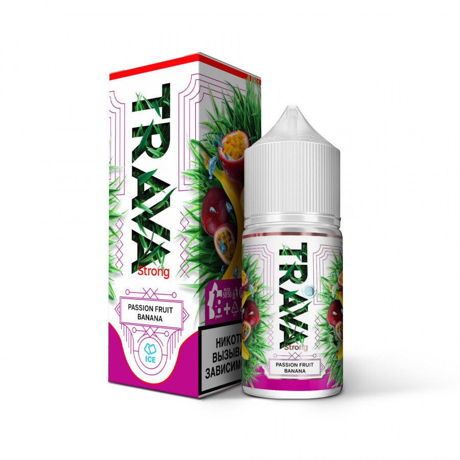 Фото и внешний вид — Жидкость TRAVA SALT - Passion Fruit Banana (Маракуйя Банан Лед) 30мл strong