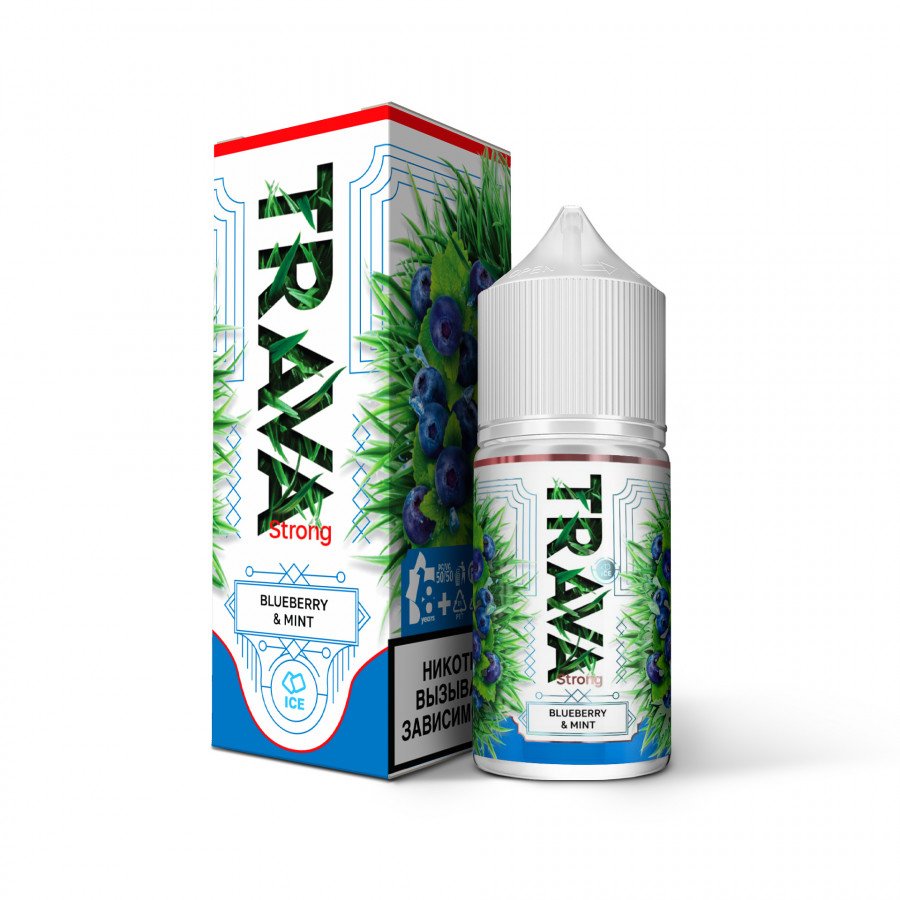 Фото и внешний вид — Жидкость TRAVA SALT - Blueberry Mint (Синие ягоды мята лед) 30мл strong
