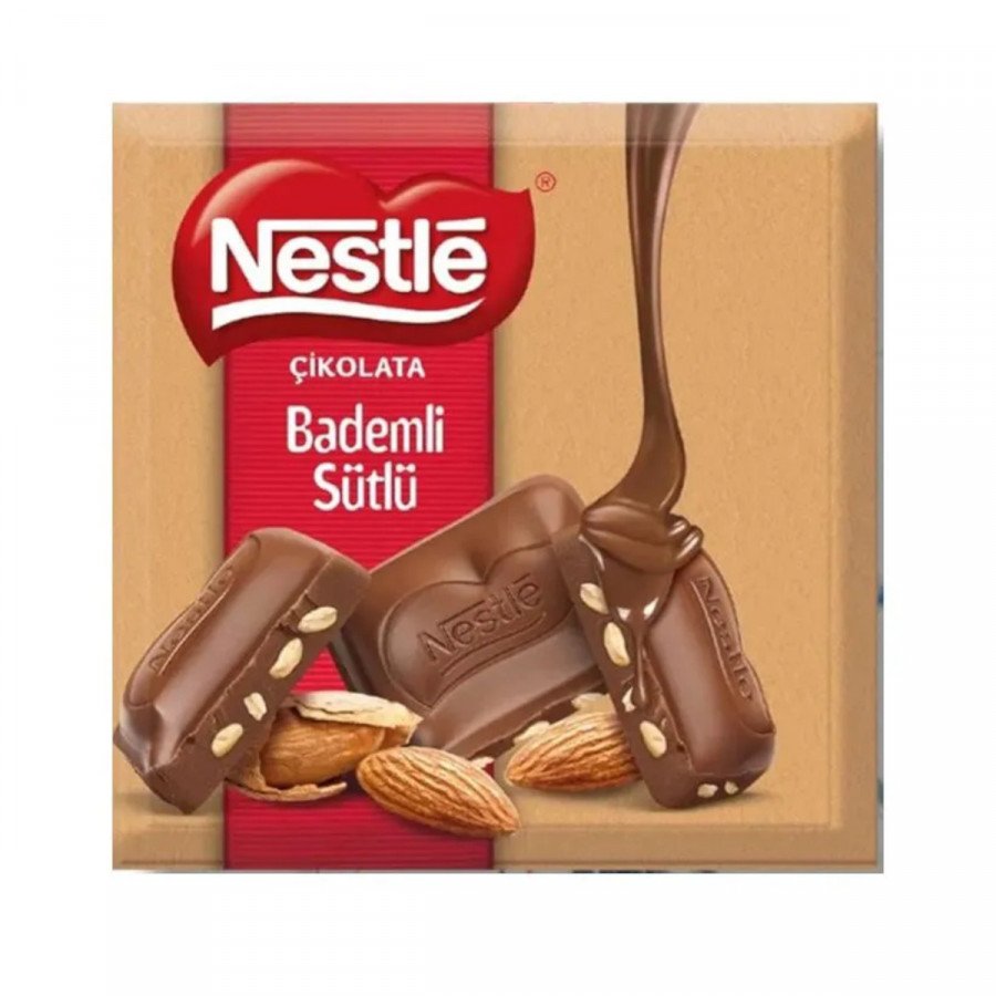 Фото и внешний вид — Nestle Молочный шоколад c миндалем 60г (6шт/уп)*24