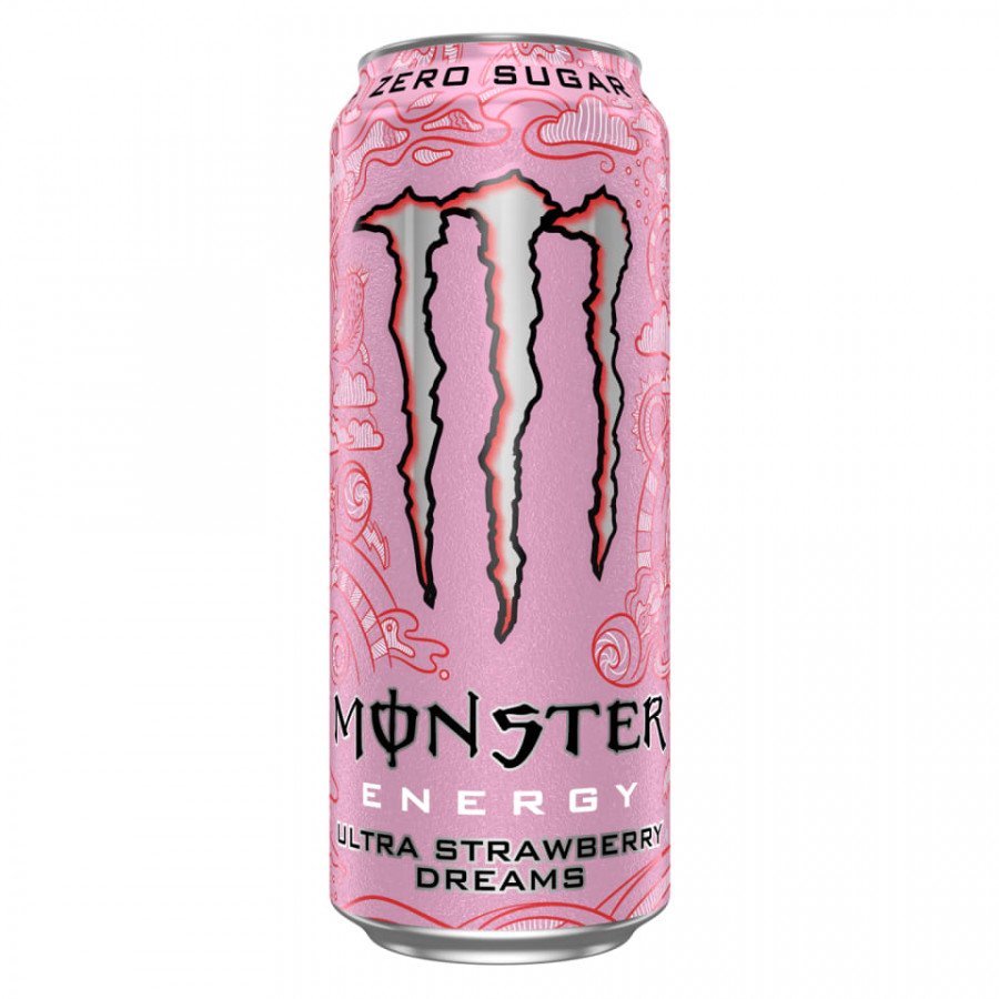 Фото и внешний вид — Энергетический напиток MONSTER ENERGY - Ultra Strawberry Dreams 500мл