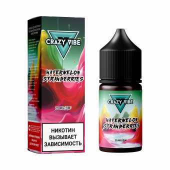 Жидкость CRAZY VIBE SALT - Watermelon Strawberry (Арбуз Клубника) 30мл 20мг