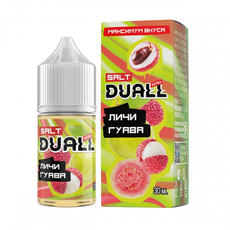 Фото и внешний вид — Жидкость DUALL EXTRA SALT - Личи Гуава 30мл 20мг