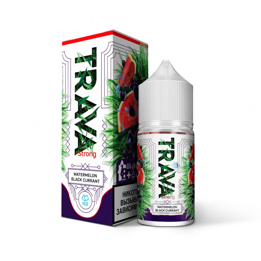 Фото и внешний вид — Жидкость TRAVA SALT - Watermelon BlackCurrant (Арбуз черная смородина лед) 30мл strong
