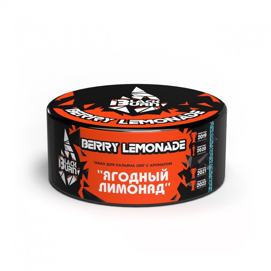 Фото и внешний вид — Табак для кальяна BURN BLACK 100гр - Berry Lemonade (Ягодный лимонад)
